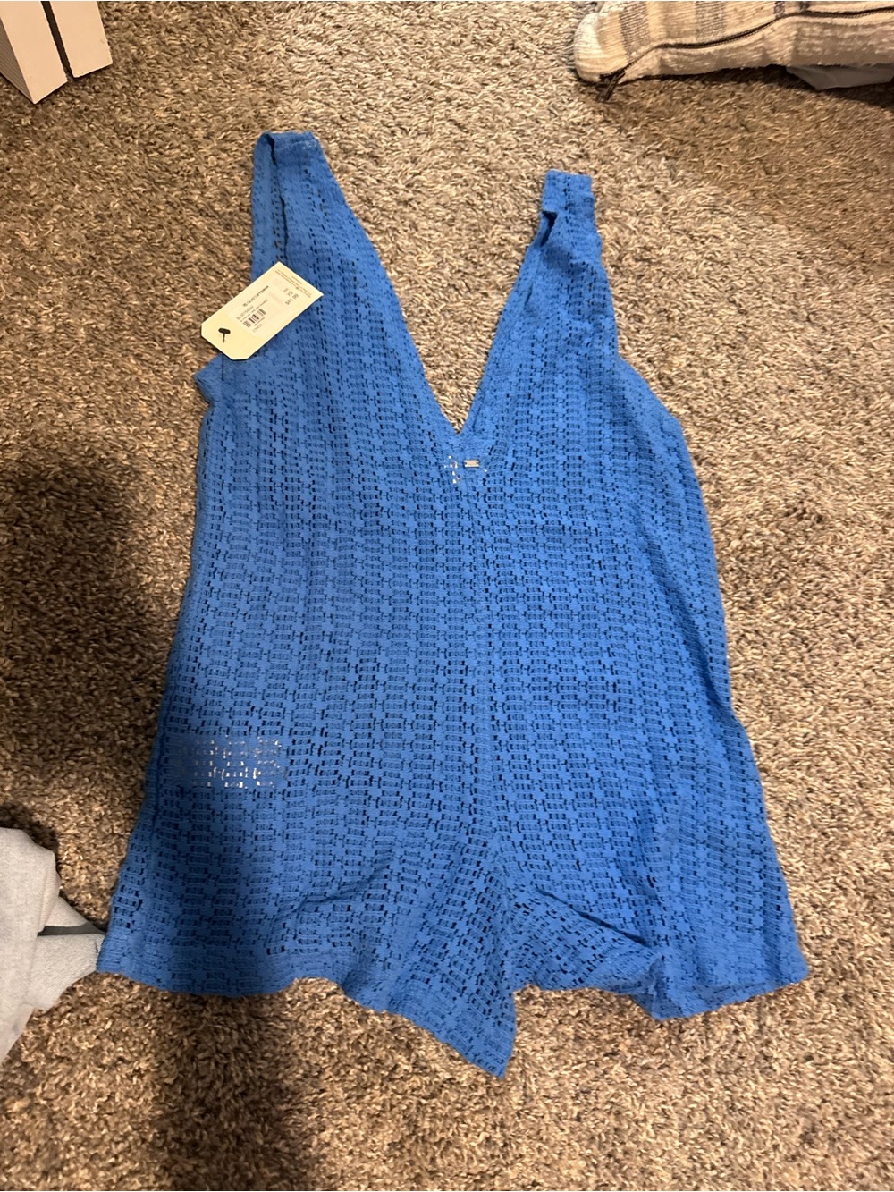 NWT Billabong blue stellar time romper cover up